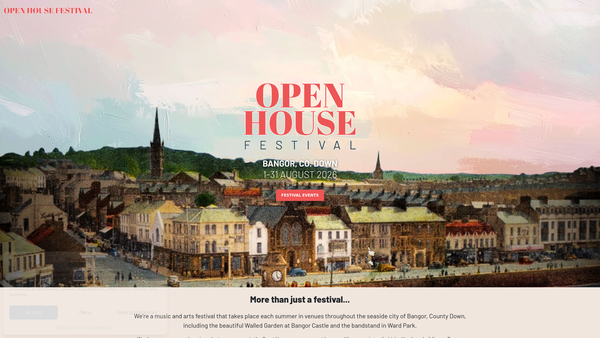 Screenshot of the Open House Festival Limited website