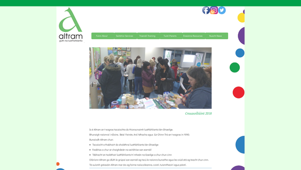 Screenshot of the Altram website