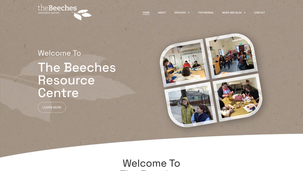 Screenshot of the The Beeches Resource Centre website