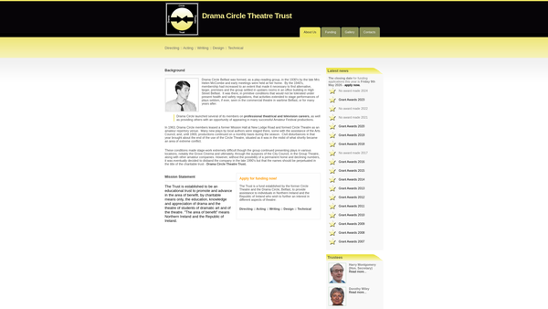 Screenshot of the Drama Circle Theatre Trust website