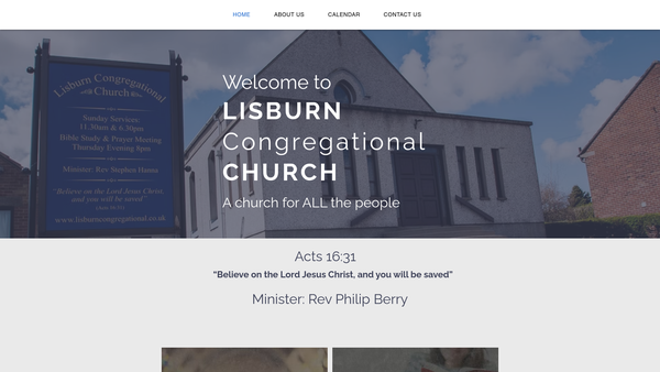 Screenshot of the Lisburn Congregational Church website