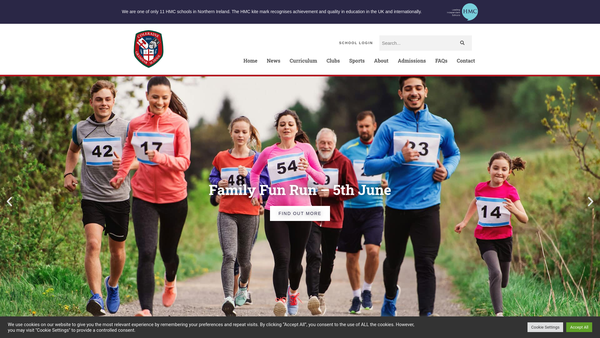Screenshot of the Coleraine Grammar School website