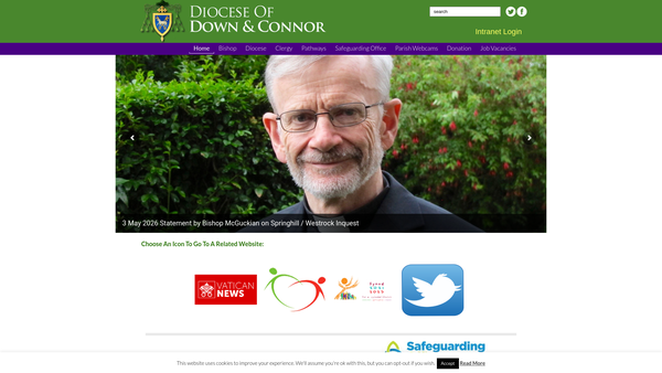 Screenshot of the Down and Connor Diocesan Trust website