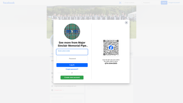 Screenshot of the Major Sinclair Memorial Pipe Band website
