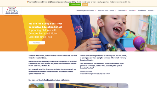 Screenshot of the Buddy Bear Trust website