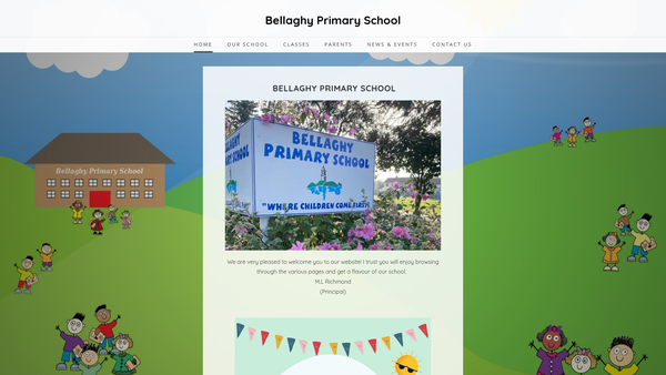 Screenshot of the Bellaghy Primary School Parent Teacher Association website