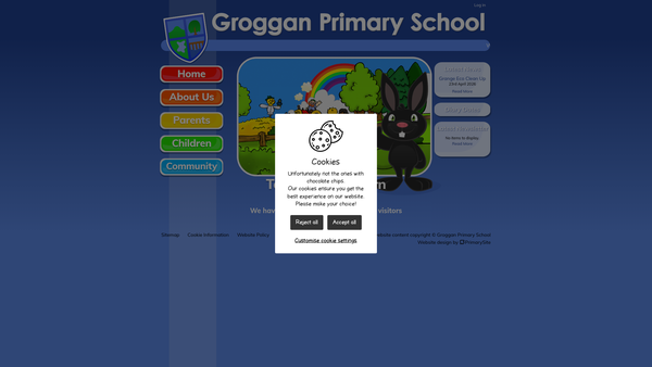 Screenshot of the Groggan Primary School Parent Teacher Association website