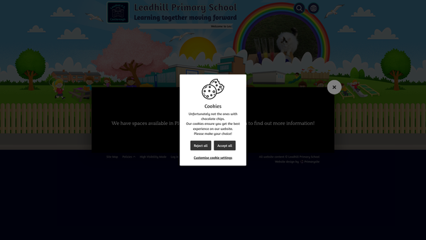 Screenshot of the Leadhill Primary School PTA website