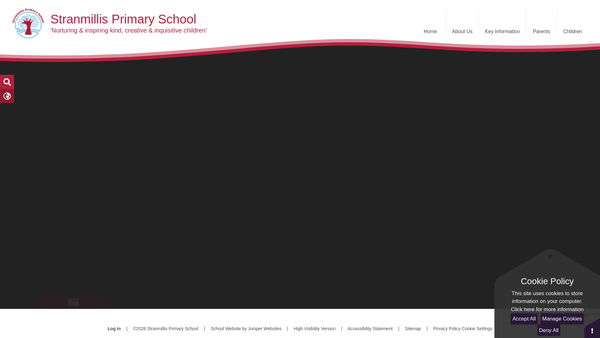 Screenshot of the Stranmillis Parent Teacher Association website