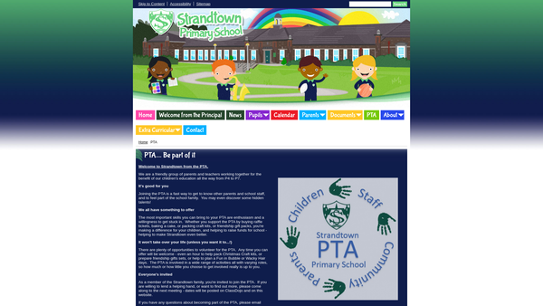 Screenshot of the Strandtown Primary School PTA website