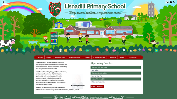 Screenshot of the Lisnadill Primary School PTA website