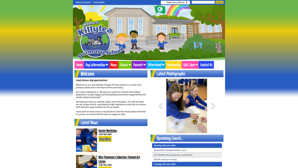 Screenshot of the Killylea Primary School Parent Support Group website