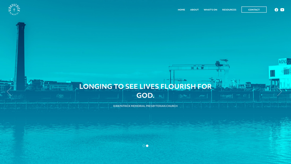 Screenshot of the Kirkpatrick Memorial Congregation of the Presbyterian Church in Ireland website