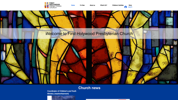 Screenshot of the First Holywood Congregation of the Presbyterian Church in Ireland website