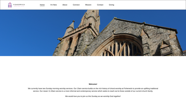 Screenshot of the Fisherwick Congregation of the Presbyterian Church in Ireland website