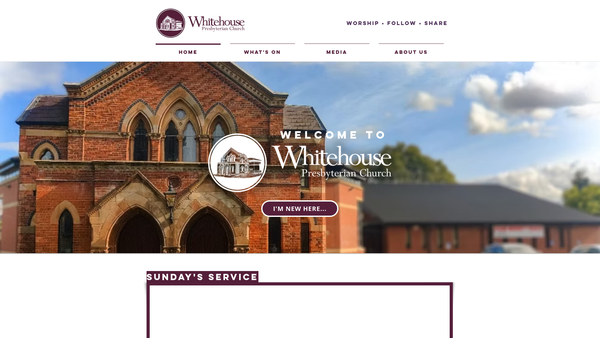 Screenshot of the Whitehouse Congregation of the Presbyterian Church in Ireland website