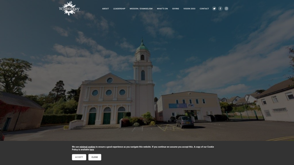 Screenshot of the Whiteabbey Congregation of the Presbyterian Church in Ireland website