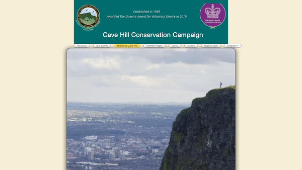Screenshot of the Cave Hill Conservation Campaign website