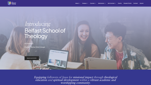 Screenshot of the Belfast School of Theology Limited website