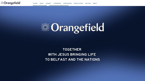 Screenshot of the Orangefield Congregation of the Presbyterian Church in Ireland website
