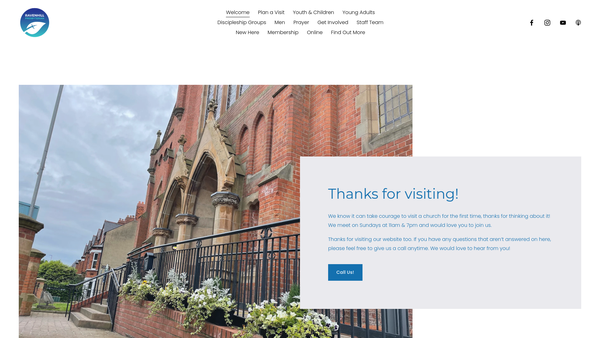 Screenshot of the Ravenhill Congregation of the Presbyterian Church in Ireland website