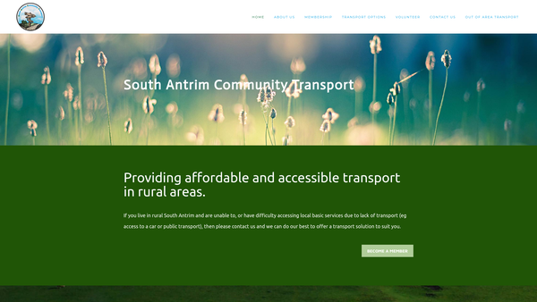 Screenshot of the South Antrim Community Transport website