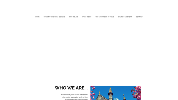 Screenshot of the Ballysillan Congregation of the Presbyterian Church in Ireland website