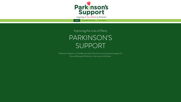 Screenshot of the Parkinson's Support website