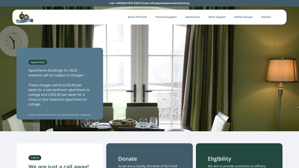 Screenshot of the The Royal Ulster Constabulary GC - Police Service of Northern Ireland Benevolent Fund website