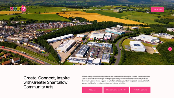 Screenshot of the Greater Shantallow Community Arts website