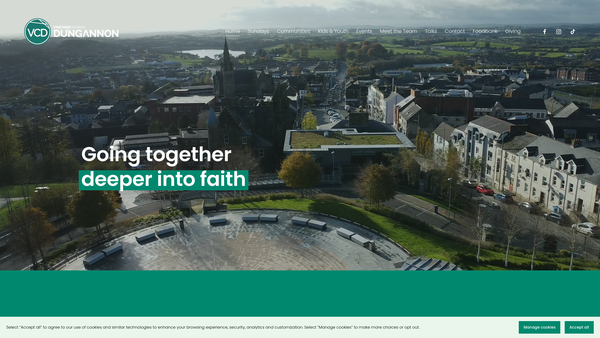 Screenshot of the Vineyard Church Dungannon website