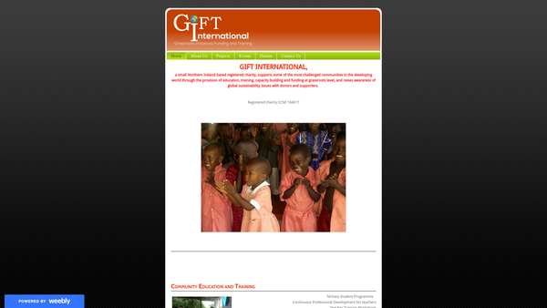 Screenshot of the GIFT International website