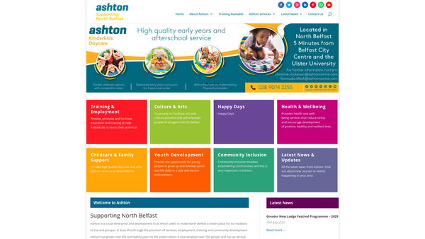 Screenshot of the Ashton Community Trust website
