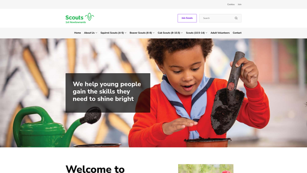 Screenshot of the 1st Ards Squirrels website