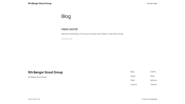 Screenshot of the 9th Bangor Squirrel Drey website
