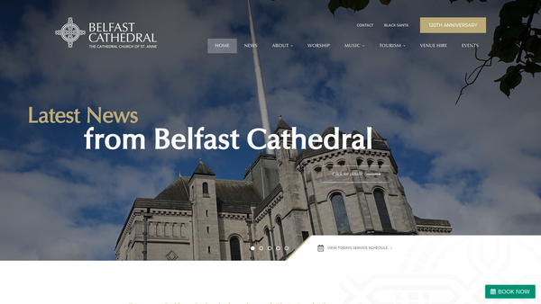 Screenshot of the The Board of the Cathedral of St. Anne, Belfast website