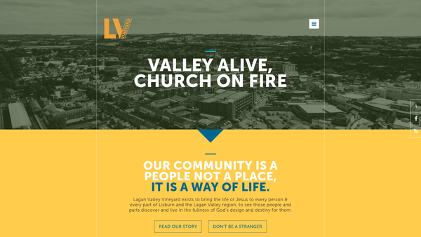 Screenshot of the Lagan Valley Vineyard Church website