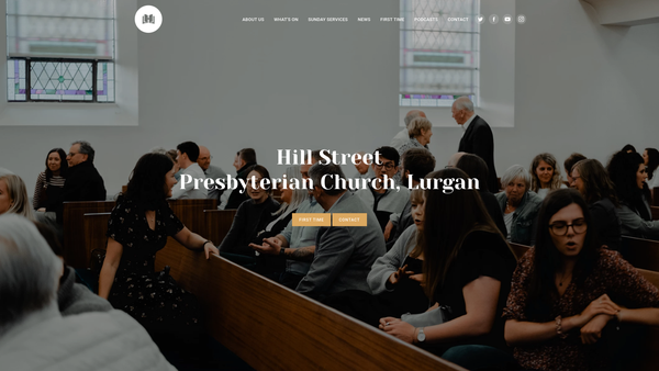 Screenshot of the Hill Street Lurgan Congregation of the Presbyterian Church in Ireland website