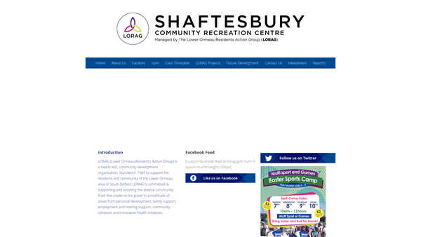 Screenshot of the Lower Ormeau Residents Action Group website