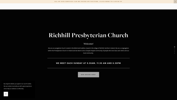 Screenshot of the Richhill Congregation of the Presbyterian Church in Ireland website