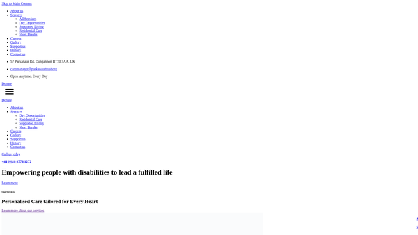 Screenshot of the Thomas Doran Parkanaur Trust website