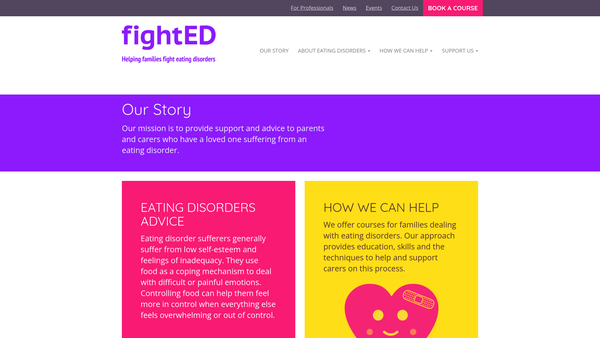 Screenshot of the FightED website