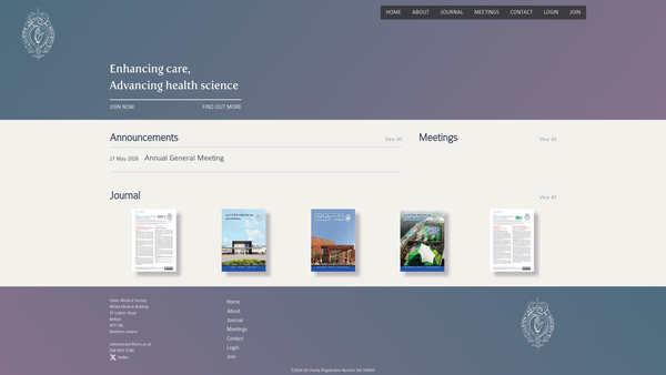 Screenshot of the Ulster Medical Society website