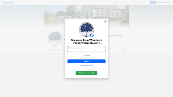Screenshot of the Woodburn Congregation of the Presbyterian Church in Ireland website