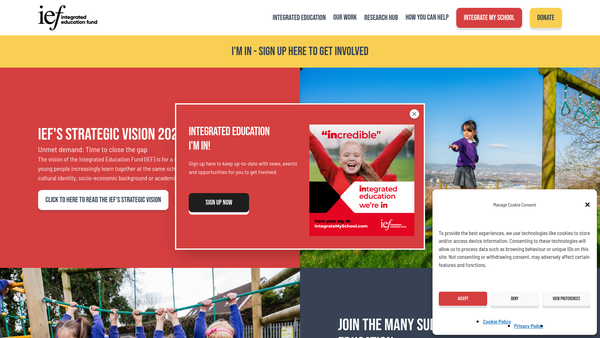 Screenshot of the Integrated Education Fund website
