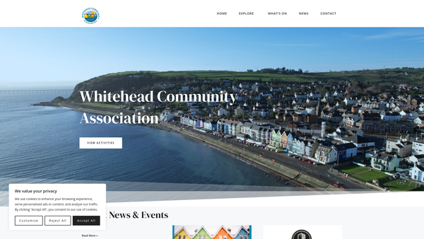 Screenshot of the Whitehead Community Association website