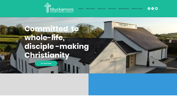 Screenshot of the Muckamore Congregation of the Presbyterian Church in Ireland website
