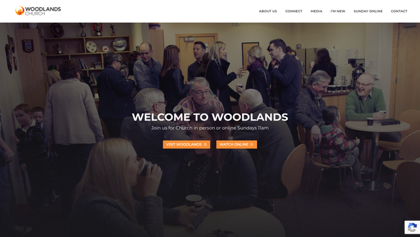 Screenshot of the Woodlands Congregation of the Presbyterian Church in Ireland website