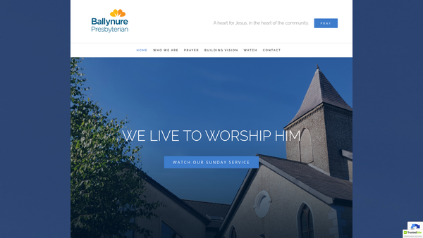 Screenshot of the Ballynure Congregation of the Presbyterian Church in Ireland website
