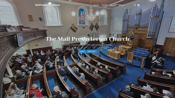 Screenshot of the Mall Congregation of the Presbyterian Church in Ireland website